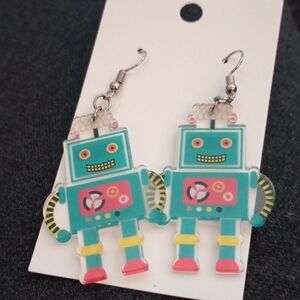 5/20 Colorful Robot Earrings